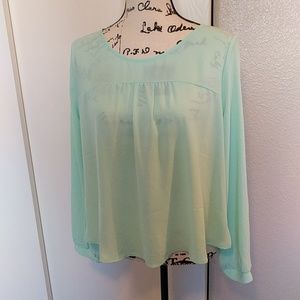 NWOT Lush Mint Crepe Top